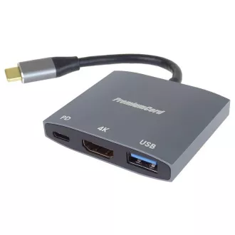 PremiumCord adapter USB-C na HDMI, USB3.0, PD, 4K i FULL HD 1080p rezolucija