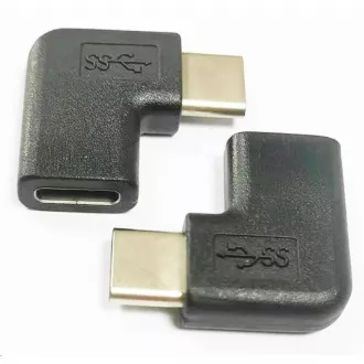 PremiumCord adapter USB-C/muški - C/ženski savijen 90°