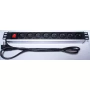 PremiumCord Power panel za 19" rack 1.5U, 8x230V, 2m kabel, prekidač