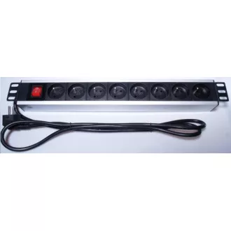 PremiumCord Power panel za 19" rack 1.5U, 8x230V, 2m kabel, prekidač