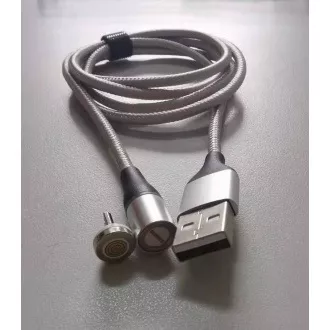 PremiumCord Magnetic micro USB i USB-C kabel za punjenje i prijenos podataka, 1 m, srebrni