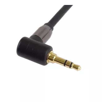 PremiumCord HQ oklopljeni kabel stereo Jack 3.5mm - Jack 3.5mm pod kutom od 90°, 3m