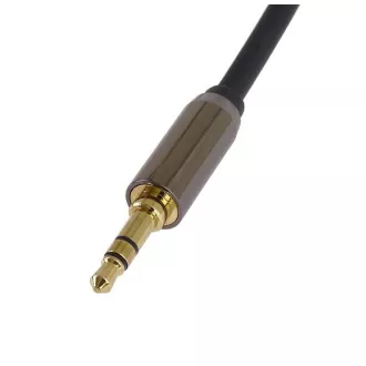 PremiumCord HQ oklopljeni kabel stereo Jack 3.5mm - Jack 3.5mm pod kutom od 90°, 3m