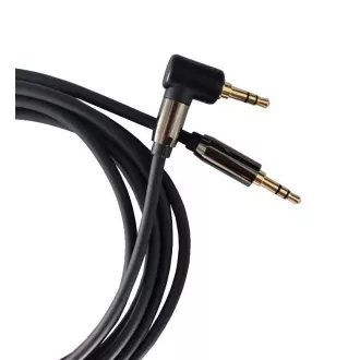 PremiumCord HQ oklopljeni kabel stereo Jack 3.5mm - Jack 3.5mm pod kutom od 90°, 3m