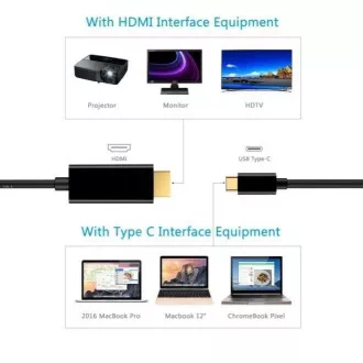PremiumCord kabel USB-C na HDMI 2m razlučivost 4K*2K@60Hz FULL HD 1080p PremiumCord kabel USB-C na HDMI 2m razlučivost 4K*2K@60Hz FULL HD 1080p