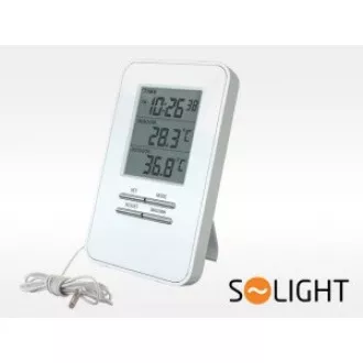 Solight termometar, temperatura, veliki displej, datum, vrijeme, bijeli Solight termometar, temperatura, veliki displej, datum, vrijeme, bijeli