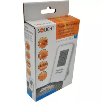 Solight termometar, temperatura, veliki displej, datum, vrijeme, bijeli Solight termometar, temperatura, veliki displej, datum, vrijeme, bijeli