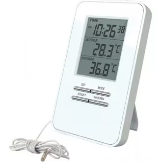 Solight termometar, temperatura, veliki displej, datum, vrijeme, bijeli Solight termometar, temperatura, veliki displej, datum, vrijeme, bijeli