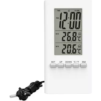 Solight termometar, temperatura, veliki displej, datum, vrijeme, bijeli Solight termometar, temperatura, veliki displej, datum, vrijeme, bijeli