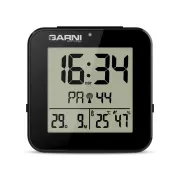 GARNI 138B - digitalna budilica sa termometrom i higrometrom, crna