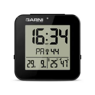 GARNI 138B - digitalna budilica sa termometrom i higrometrom, crna GARNI 138B - digitalna budilica sa termometrom i higrometrom, crna