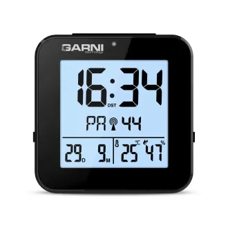 GARNI 138B - digitalna budilica sa termometrom i higrometrom, crna GARNI 138B - digitalna budilica sa termometrom i higrometrom, crna