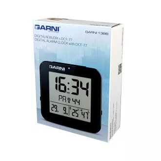 GARNI 138B - digitalna budilica sa termometrom i higrometrom, crna GARNI 138B - digitalna budilica sa termometrom i higrometrom, crna