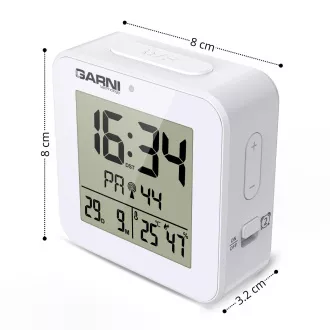 GARNI 138W - digitalna budilica s termometrom i higrometrom, bijela GARNI 138W - digitalna budilica s termometrom i higrometrom, bijela