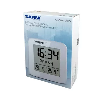 GARNI 138W - digitalna budilica s termometrom i higrometrom, bijela GARNI 138W - digitalna budilica s termometrom i higrometrom, bijela