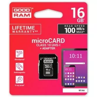GOODRAM MicroSDHC kartica 16GB M1AA, UHS-I Class 10, U1 + adapter