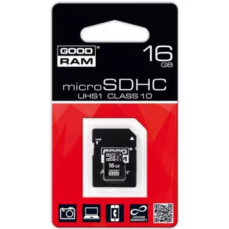 GOODRAM MicroSDHC kartica 16GB M1AA, UHS-I Class 10, U1 + adapter
