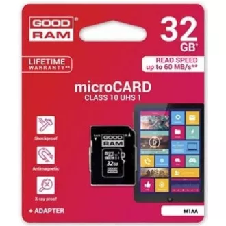 GOODRAM MicroSDHC kartica 32GB M1AA, UHS-I Class 10, U1 + adapter