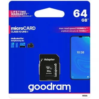 GOODRAM MicroSDXC kartica 64GB M1AA, UHS-I Class 10, U1 + adapter