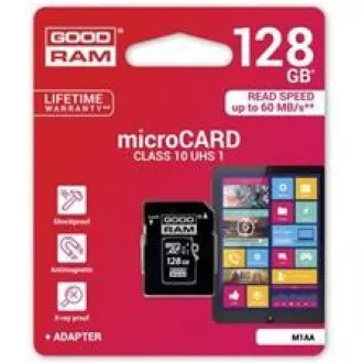 GOODRAM MicroSDXC kartica 128GB M1AA, UHS-I Class 10, U1 + adapter