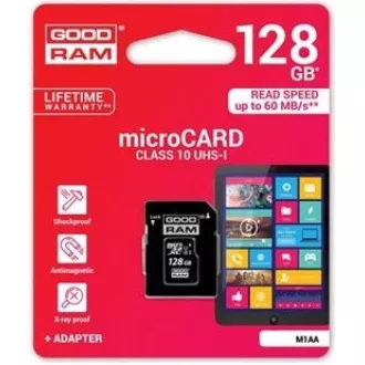 GOODRAM MicroSDXC kartica 128GB M1AA, UHS-I Class 10, U1 + adapter