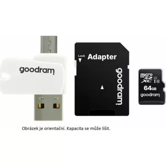 GOODRAM microSDHC kartica 16 GB M1A4 Sve u jednom (R: 100 / W: 10 MB / s), UHS-I Class 10, U1 + Adapter + OTG čitač kartica