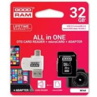 GOODRAM microSDHC kartica 32 GB M1A4 Sve u jednom (R: 100 / W: 10 MB / s), UHS-I Class 10, U1 + Adapter + OTG čitač kartica