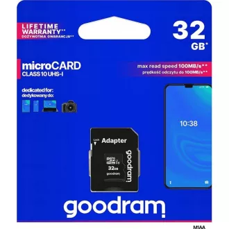GOODRAM microSDHC kartica 32 GB M1A4 Sve u jednom (R: 100 / W: 10 MB / s), UHS-I Class 10, U1 + Adapter + OTG čitač kartica
