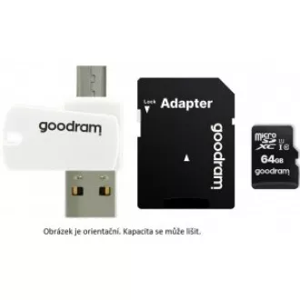 GOODRAM microSDXC kartica 128 GB M1A4 Sve u jednom (R: 100 / W: 10 MB / s), UHS-I Class 10, U1 + Adapter + OTG čitač kartica