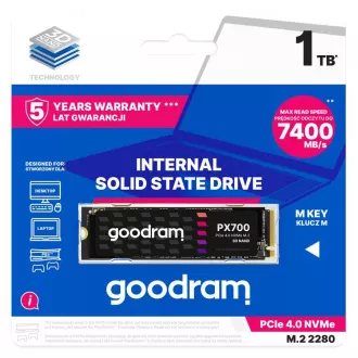 GOODRAM SSD PX700 1TB, PCIe Gen4x4, M.2 2280, (R:74000/W:6500MB/s)
