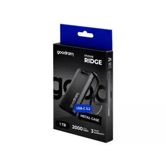 GOODRAM vanjski SSD Move Ridge 1TB, USB-C 3.2 Gen2x2, (R:2000/W:2000MB/s), crni