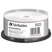VERBATIM BD-R (pakiranje od 25) Blu-Ray / vreteno / DL + / 6x / 50 GB / ŠIROKI ISPISI BEZ ID POVRŠINE Tvrdi premaz