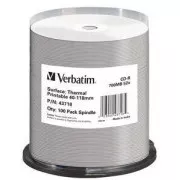 VERBATIM CD-R (paket od 100) vreteno / AZO / 52x / 700 MB / termički ispis bez ID marke