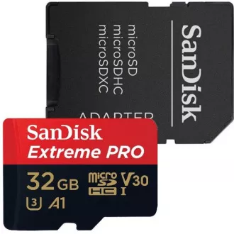 SanDisk MIcroSDHC kartica 32GB Extreme PRO (100MB/s, Class 10 UHS-I V30) + adapter