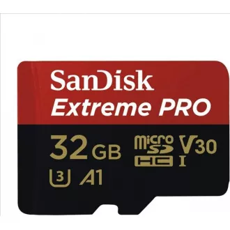 SanDisk MIcroSDHC kartica 32GB Extreme PRO (100MB/s, Class 10 UHS-I V30) + adapter