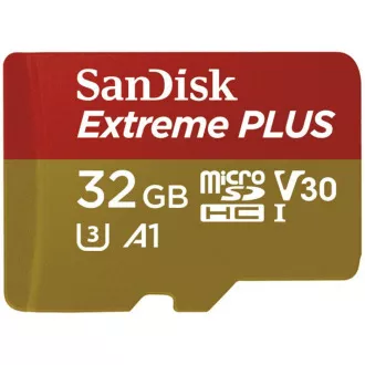 SanDisk MicroSDHC kartica 32GB Extreme PLUS (10MB/s, UHS-I V30, Rescue Pro Deluxe) + adapter