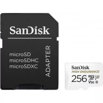 SanDisk MicroSDXC kartica 256GB High Endurance (R:100/W:40 MB/s, Class 10, U3 V30) + adapter SanDisk MicroSDXC kartica 256GB High Endurance (R:100/W:40 MB/s, Class 10, U3 V30) + adapter