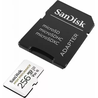SanDisk MicroSDXC kartica 256GB High Endurance (R:100/W:40 MB/s, Class 10, U3 V30) + adapter SanDisk MicroSDXC kartica 256GB High Endurance (R:100/W:40 MB/s, Class 10, U3 V30) + adapter