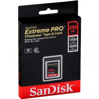 SanDisk Extreme Pro CFexpress kartica 256 GB, tip B, 1700 MB/s čitanje, 1200 MB/s pisanje