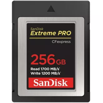 SanDisk Extreme Pro CFexpress kartica 256 GB, tip B, 1700 MB/s čitanje, 1200 MB/s pisanje