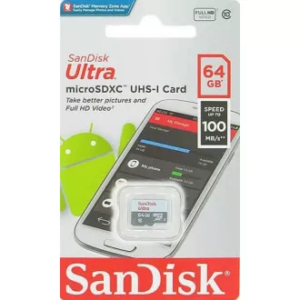 Sandisk MicroSDXC kartica 64GB Ultra (80MB/s, klasa 10 UHS-I, Android)