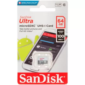 Sandisk MicroSDXC kartica 64GB Ultra (80MB/s, klasa 10 UHS-I, Android)