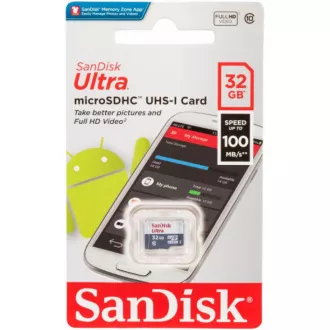 SanDisk MicroSDHC kartica 32GB Ultra (80MB/s, klasa 10 UHS-I, Android) SanDisk MicroSDHC kartica 32GB Ultra (80MB/s, klasa 10 UHS-I, Android)