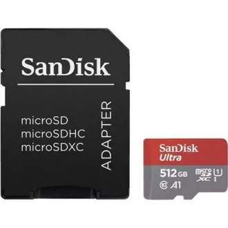SanDisk MicroSDXC 512GB Ultra kartica (100MB/s, Class 10, Android) + adapter
