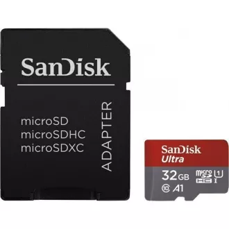 SanDisk MicroSDXC 32GB Ultra kartica (120 MB/s, A1 Class 10 UHS-I, Android) + adapter
