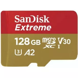 SanDisk micro SDXC kartica 128 GB Extreme (190 MB/s Class 10, UHS-I U3 V30) + adapter