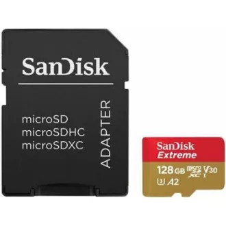 SanDisk micro SDXC kartica 128 GB Extreme (190 MB/s Class 10, UHS-I U3 V30) + adapter