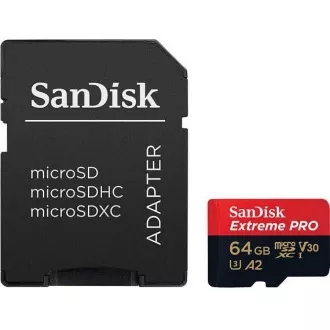 SanDisk micro SDXC kartica 64GB Extreme PRO (200 MB/s Class 10, UHS-I U3 V30) + adapter