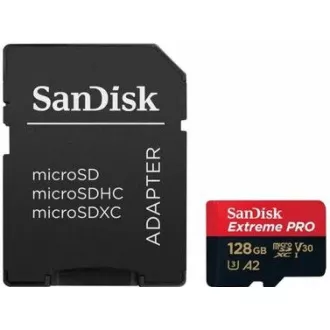 SanDisk micro SDXC kartica 128 GB Extreme PRO (200 MB/s Class 10, UHS-I U3 V30) + adapter