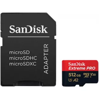 SanDisk micro SDXC kartica 512 GB Extreme PRO (200 MB/s Class 10, UHS-I U3 V30) + adapter